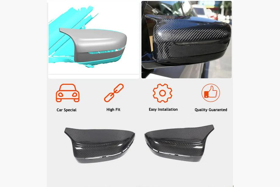 BMW 8 Series G14/G15/G16 2018- Mirror Covers M-Look V4 (2018-2021, Red Carbon) Photo 2
