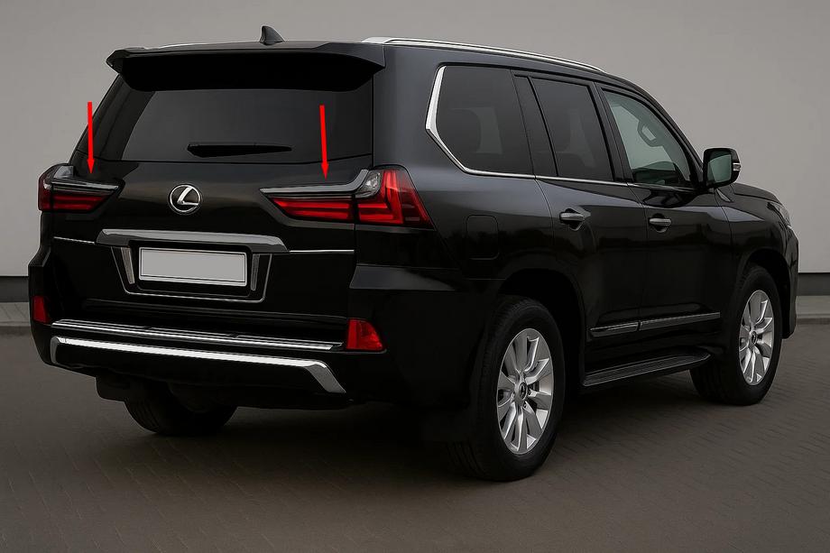 Lexus LX570/450d 2008-2022 Chrome Tail Light Covers BlackEdition (for 2016+) Image