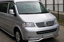 Volkswagen T5 Multivan 2003–2010 Front bull bar Wave (stainless steel) photo 1