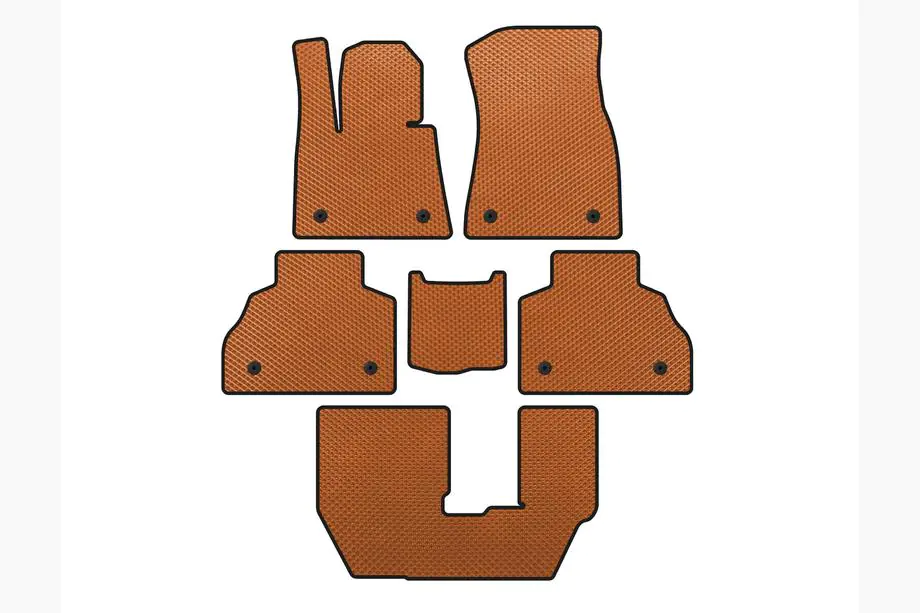 BMW X7 G07 2019- EVA Floor Mats (3 Rows, Orange) Image