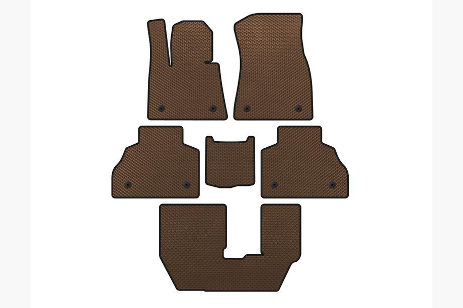 BMW X7 G07 2019- EVA Floor Mats (3 Rows, Brown) Image