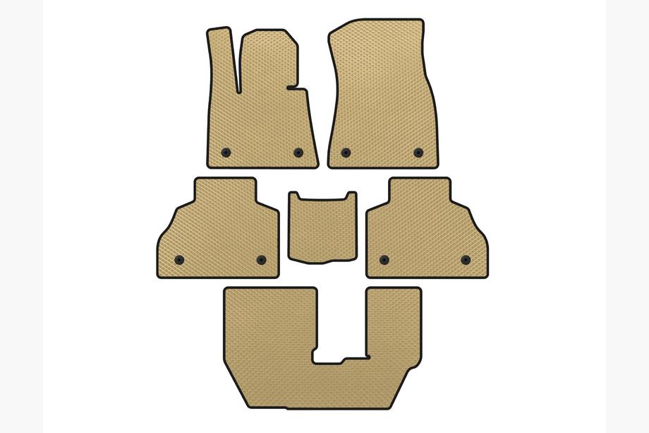 BMW X7 G07 2019- EVA Floor Mats (3 Rows, Beige) Image