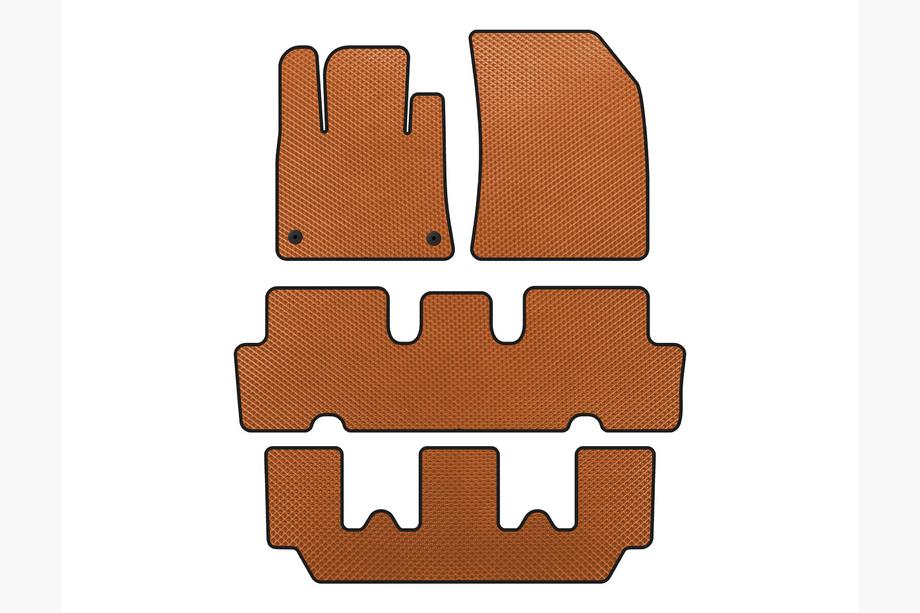 Citroen C-4 Picasso 2013–2022 EVA Floor Mats V1 (3 Rows, Orange) Photo 1