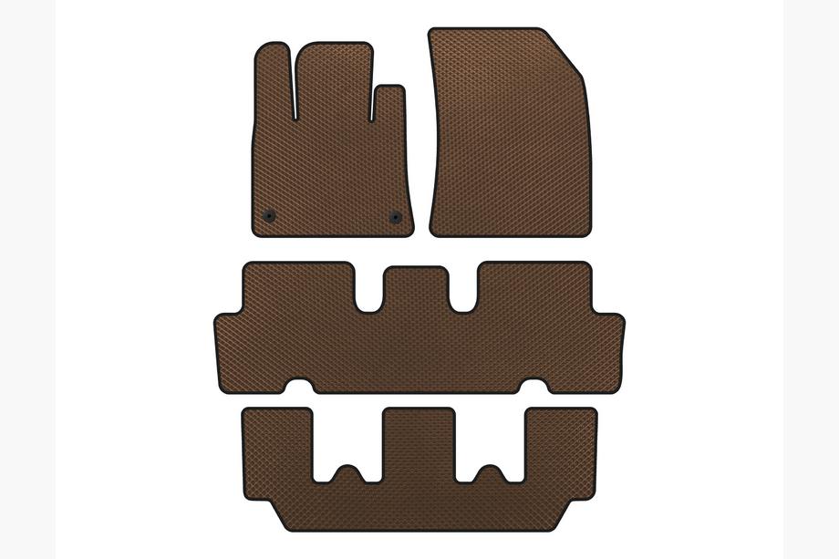 Citroen C-4 Picasso 2013–2022 EVA Floor Mats V1 (3 Rows, Brown) Image
