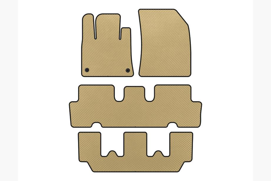 Citroen C-4 Picasso 2013–2022 EVA Floor Mats V1 (3 Rows, Beige) Image