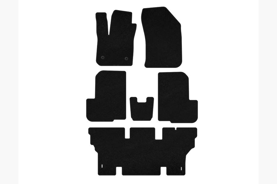 Dacia Lodgy 2012-2022 Textile Floor Mats Classic (3 Rows, 7-Seater, Black) Image