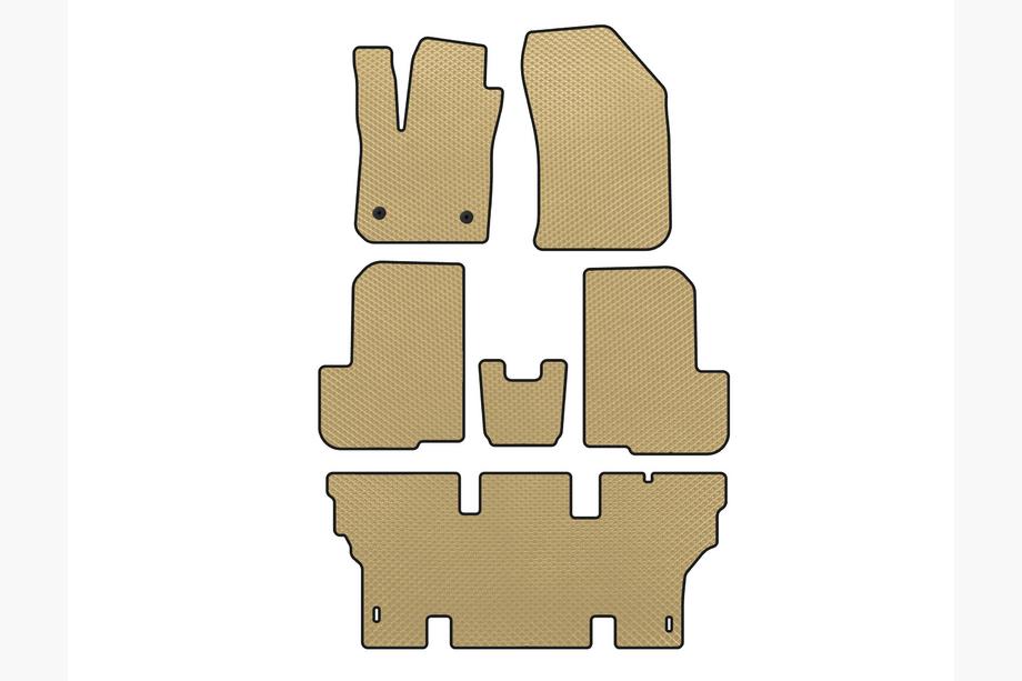 Dacia Lodgy 2012-2022 EVA Floor Mats (3 Rows, 7-Seater, Beige) Image