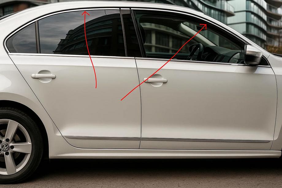 Volkswagen Jetta 2011-2018 Upper window trims 6 pcs, stainless steel Image