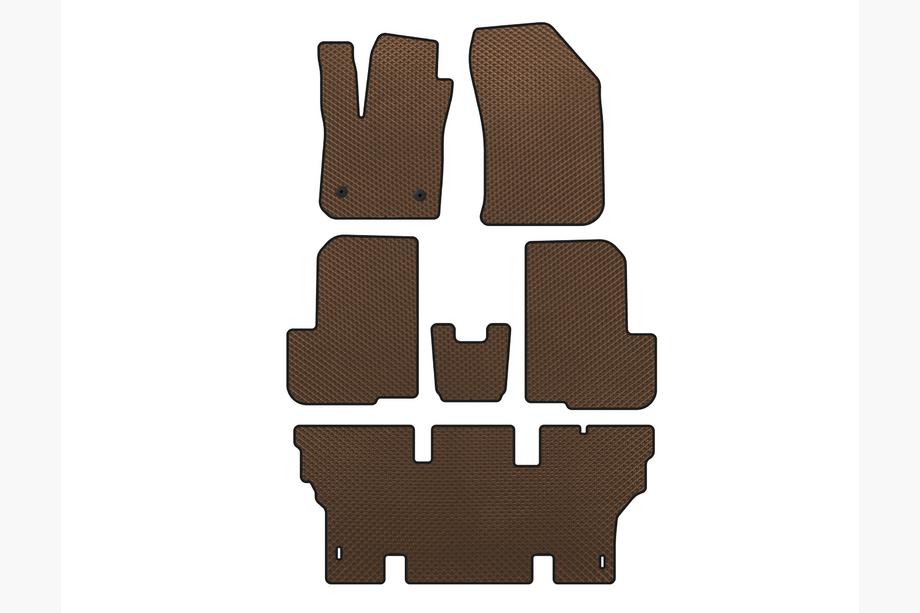 Dacia Lodgy 2012-2022 EVA Floor Mats (3 Rows, 7-Seater, Brown) Image