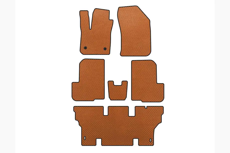 Dacia Lodgy 2012-2022 EVA Floor Mats (3 Rows, 7-Seater, Orange) Image