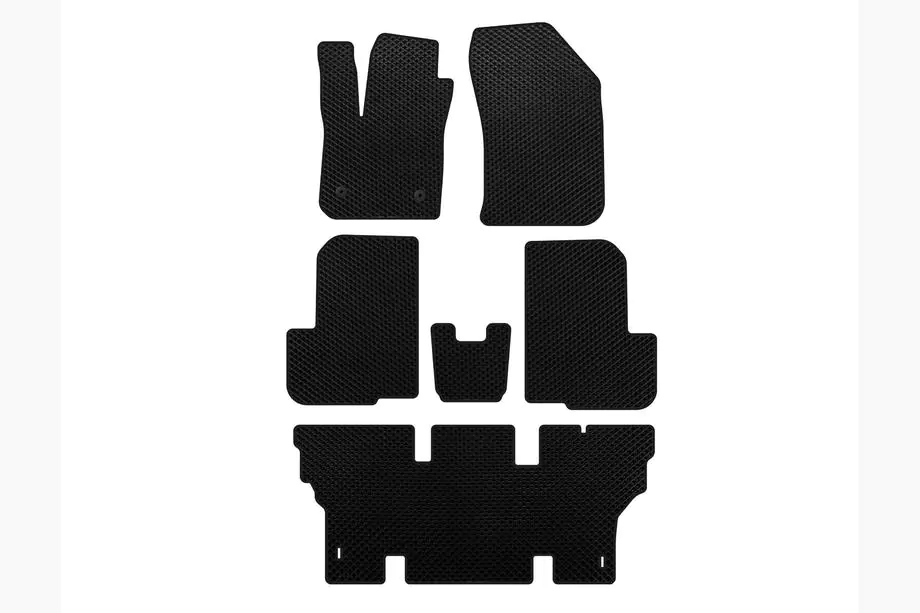 Dacia Lodgy 2012-2022 EVA Floor Mats (3 Rows, 7-Seater, Black) Image