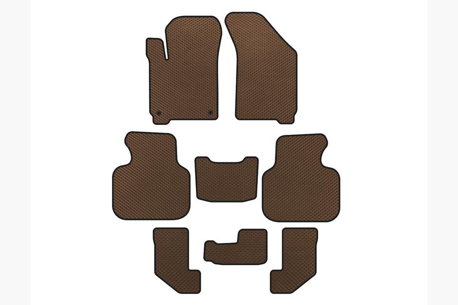 Dodge Journey 2008-2020 EVA Floor Mats (2008-2011, 3 Rows, Brown) Image