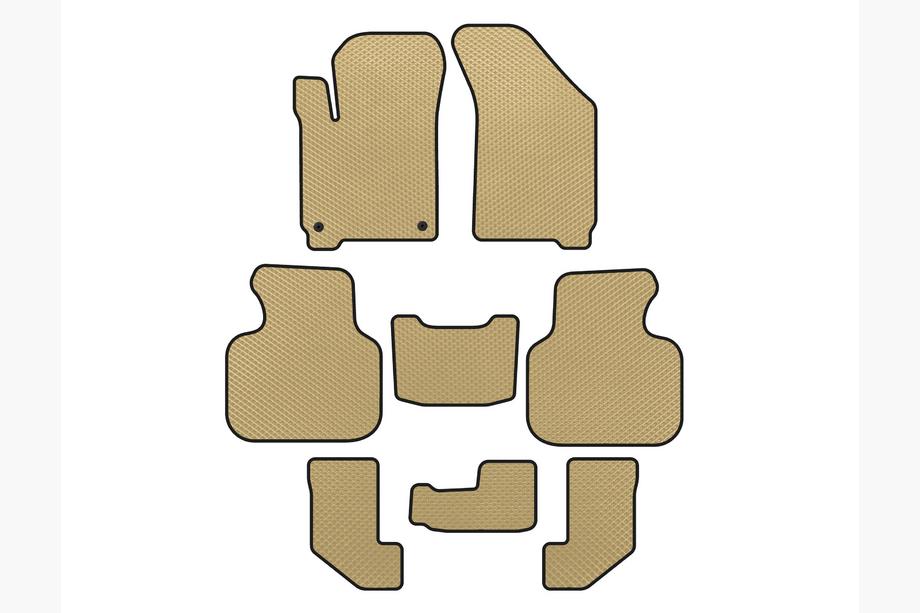 Dodge Journey 2008-2020 EVA Floor Mats (2008-2011, 3 Rows, Beige) Image