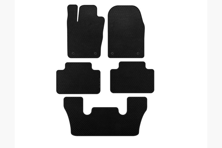 Dodge Durango 2010- EVA Floor Mats (3 Rows, Black) Image