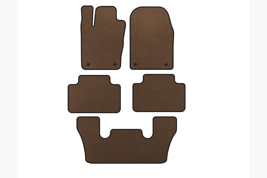 Dodge Durango 2010- EVA Floor Mats (3 Rows, Brown) Image