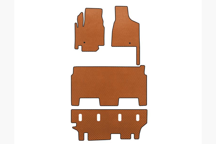 Dodge Grand Caravan V 2008-2020 EVA Floor Mats (2008-2020, 3 Rows, 8-Seater/Trim SXT, Orange) Photo 1
