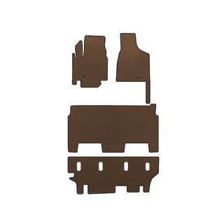 EVA Floor Mats (2008-2020, 3 Rows, 8-Seater/Trim SXT, Brown) Dodge Grand Caravan V 2008-2020