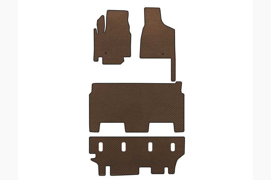Dodge Grand Caravan V 2008-2020 EVA Floor Mats (2008-2020, 3 Rows, 8-Seater/Trim SXT, Brown) Photo 1