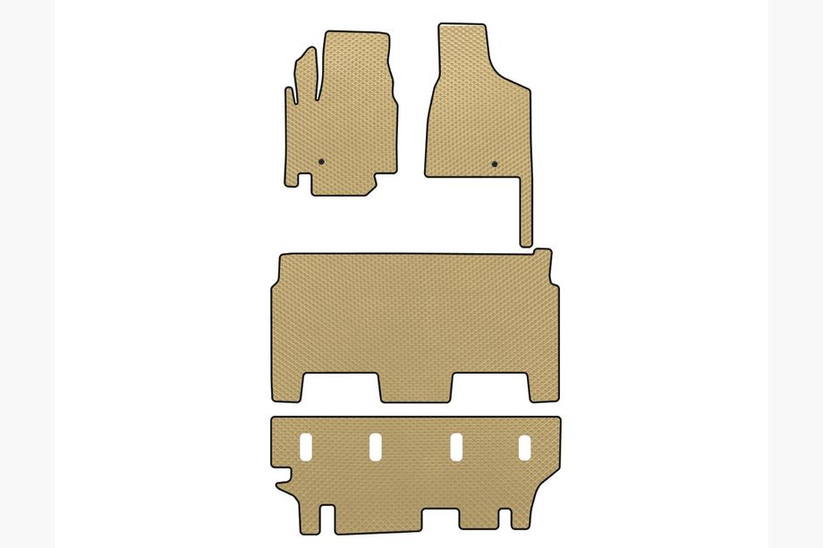 Dodge Grand Caravan V 2008-2020 EVA Floor Mats (2008-2020, 3 Rows, 8-Seater/Trim SXT, Beige) Photo 1