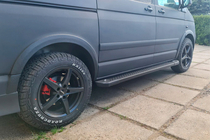 Volkswagen T5 Caravelle 2004-2010 Side Steps X5-Type black (2 pcs, aluminum) Long Wheelbase photo 1