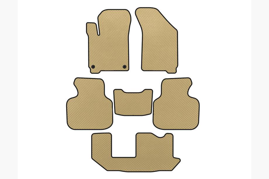 Dodge Journey 2008-2020 EVA Floor Mats (2011-2020, 3 Rows, 7-Seater, Beige) Image