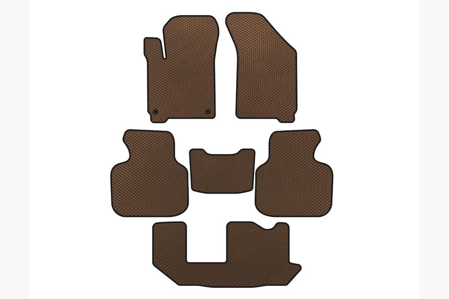 Dodge Journey 2008-2020 EVA Floor Mats (2011-2020, 3 Rows, 7-Seater, Brown) Image