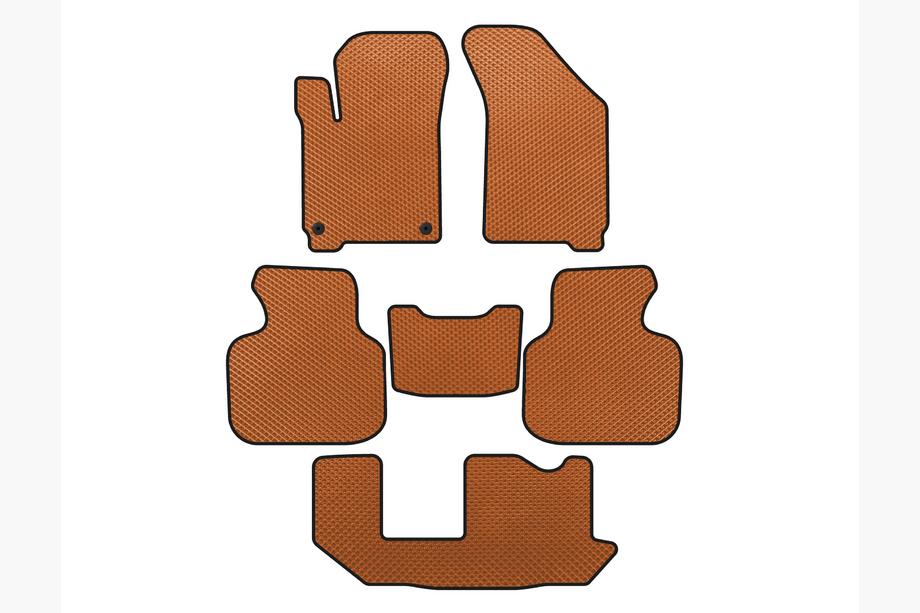 Dodge Journey 2008-2020 EVA Floor Mats (2011-2020, 3 Rows, 7-Seater, Orange) Image