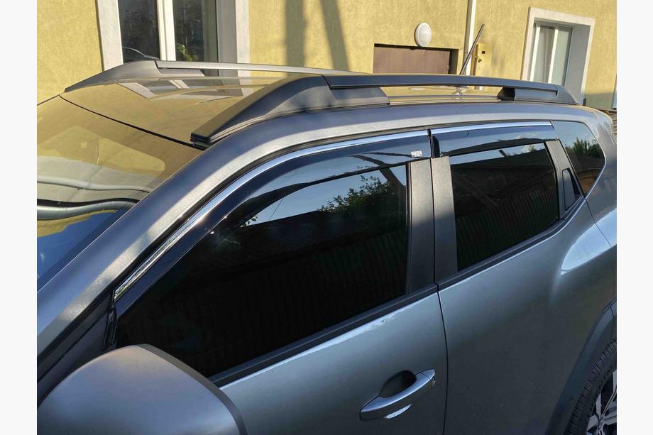 Renault Duster 2024- Window deflectors with chrome trim (4 pcs, Niken) Image