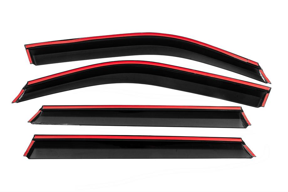 Dacia Duster 2024- Window deflectors with chrome trim (4 pcs, Niken) Photo 8