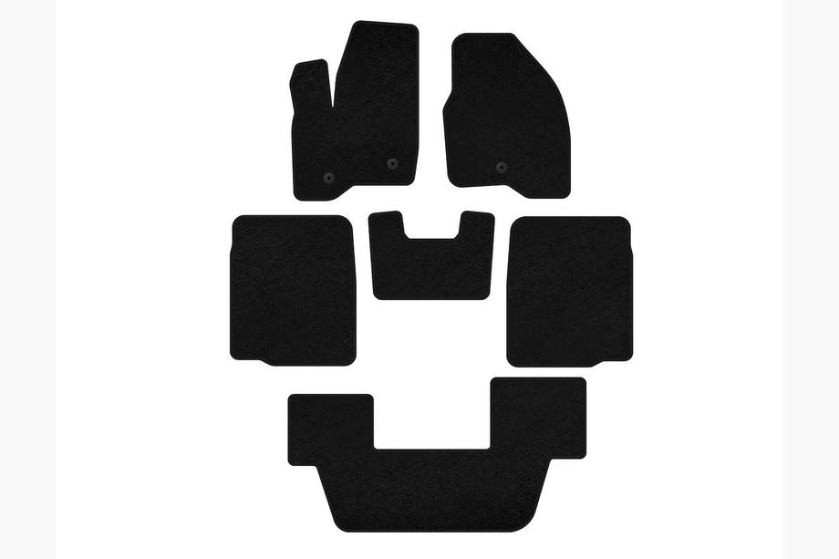 Ford Explorer 2011-2019 Textile Floor Mats Classic (3 Rows, 2011-2015, Black) Image