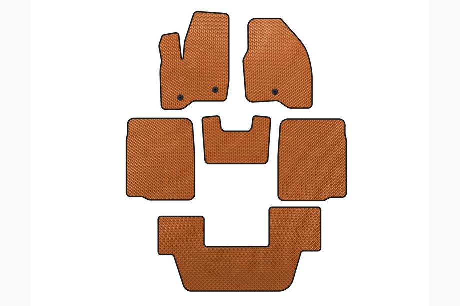 Ford Explorer 2011-2019 EVA Floor Mats (3 Rows, 2011-2015, Orange) Image