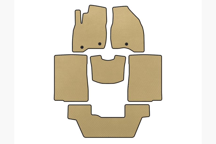Ford Explorer 2011-2019 EVA Floor Mats (2015-2017, 3 Rows, 7-Seater, Beige) Image