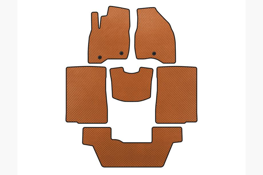 Ford Explorer 2011-2019 EVA Floor Mats (2015-2017, 3 Rows, 7-Seater, Orange) Image