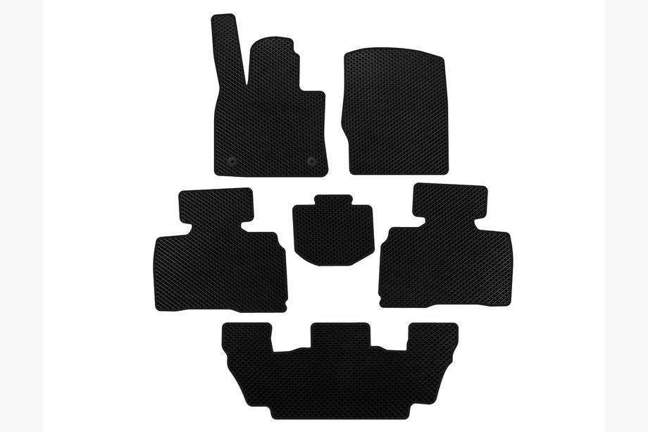 Ford Explorer 2019- EVA Floor Mats (3 Rows, 7-Seater, Black) Image