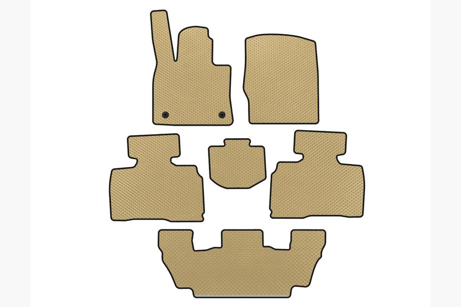 Ford Explorer 2019- EVA Floor Mats (3 Rows, 7-Seater, Beige) Image