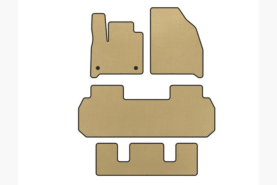 Chevrolet Traverse 2017- EVA Floor Mats (3 Rows, Beige) Image