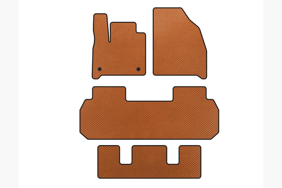Chevrolet Traverse 2017- EVA Floor Mats (3 Rows, Orange) Image