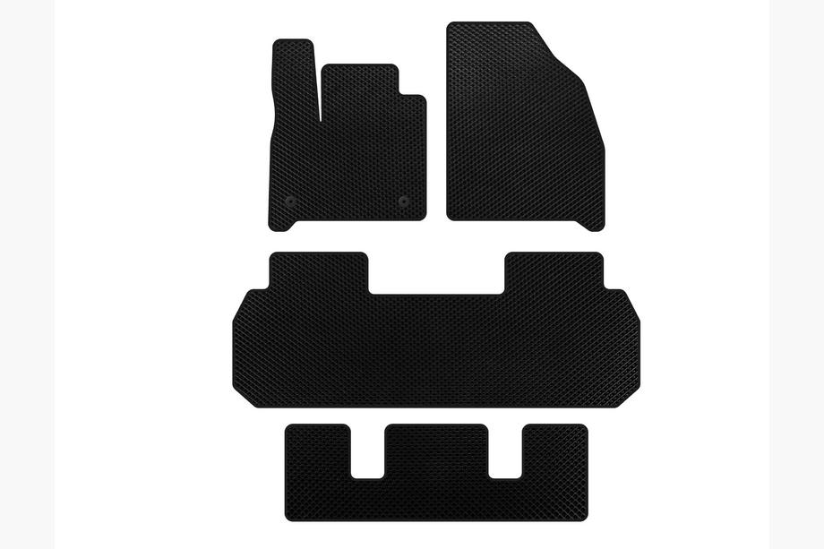 Chevrolet Traverse 2017- EVA Floor Mats (3 Rows, Black) Image