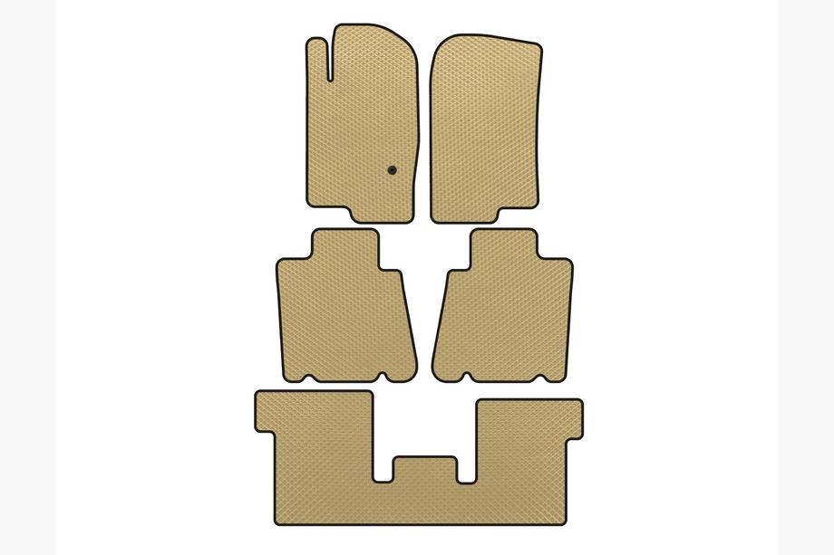 Ford Explorer 2001-2005 EVA Floor Mats (3 Rows, Beige) Image
