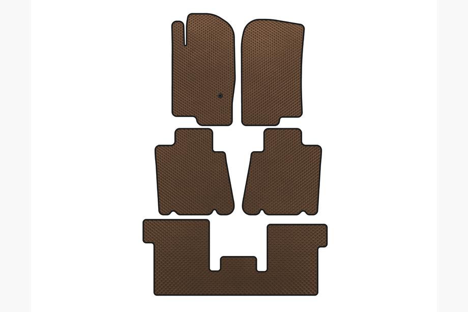 Ford Explorer 2001-2005 EVA Floor Mats (3 Rows, Brown) Image