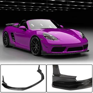 Front Bumper Lip V1 (2016-2019, Carbon) Porsche Boxster/Cayman 982 (718) 2016- photo 1