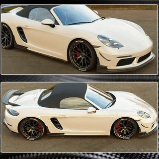 Front Bumper Lip V1 (2016-2019, Carbon) Porsche Boxster/Cayman 982 (718) 2016- photo 3