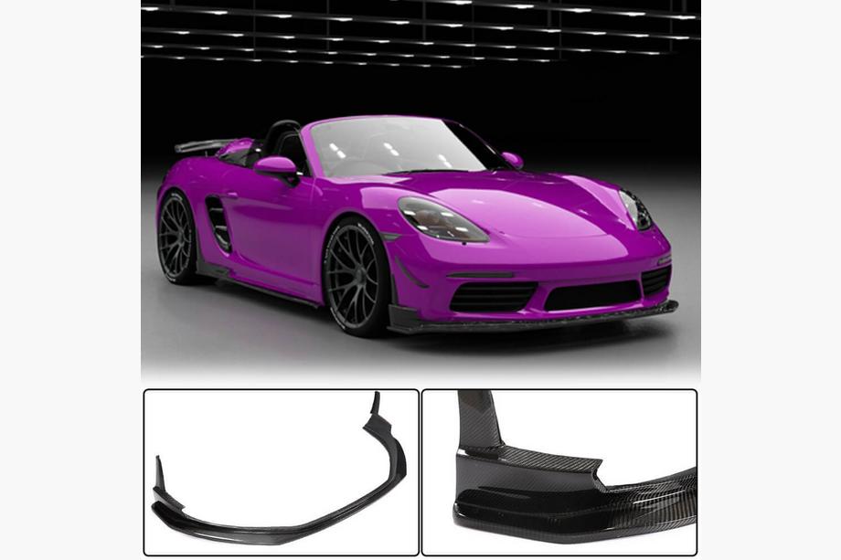 Porsche Boxster/Cayman 982 (718) 2016- Front Bumper Lip V1 (2016-2019, Carbon) Image