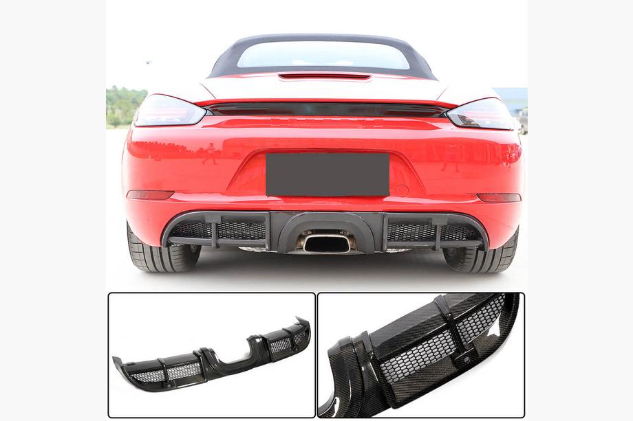 Porsche Boxster/Cayman 982 (718) 2016- Rear Bumper Diffuser V1 (2016-2019, Carbon) Image