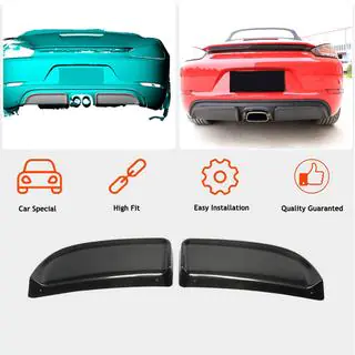Rear Bumper Diffuser V2 (2016-2019, Carbon) Porsche Boxster/Cayman 982 (718) 2016- photo 2