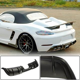 Rear Bumper Diffuser V3 (2016-2019, Carbon) Porsche Boxster/Cayman 982 (718) 2016- photo 1
