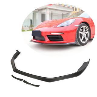 Front Bumper Lip V2 Overlay (2016-2019, Carbon) Porsche Boxster/Cayman 982 (718) 2016- photo 1