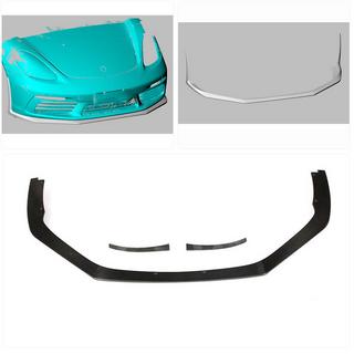 Front Bumper Lip V2 Overlay (2016-2019, Carbon) Porsche Boxster/Cayman 982 (718) 2016- photo 2