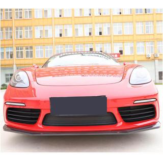 Front Bumper Lip V2 Overlay (2016-2019, Carbon) Porsche Boxster/Cayman 982 (718) 2016- photo 3