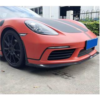 Front Bumper Lip V2 Overlay (2016-2019, Carbon) Porsche Boxster/Cayman 982 (718) 2016- photo 4